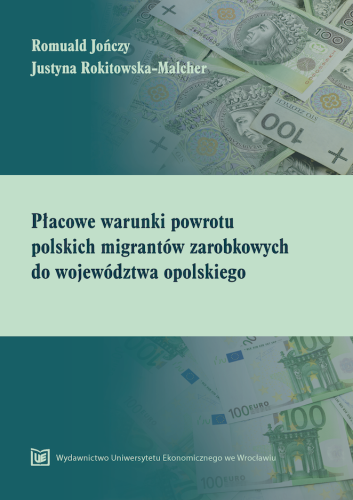 Okładka w odcieniach zieleni i groszku. Na górze banknoty stuzłotowe, pośrodku tytuł, poniżej banknoty 100 Euro.