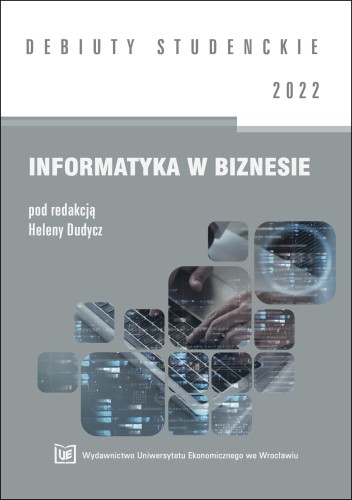 Biało-szara okładka serii, na środku kafelki przedstawiające dłonie piszące na klawiaturze laptopa w tle rozświetlone biurowce.