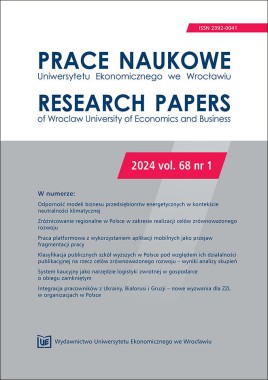 [OTWARTY DOSTĘP]Prace Naukowe Uniwersytetu Ekonomicznego we Wrocławiu 2024, vol. 68 nr 1