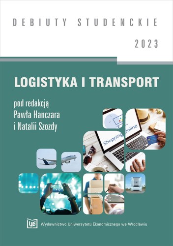 Turkusowo-biała okładka serii, pośrodku kafelki przedstawiające lecący samolot, kuriera z paczkami, ciężarówkę, człowieka robiącego zakupy przez internet.