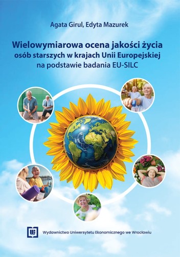 Błękitna okładka przedstawiająca niebo, na tym tle kula ziemska ukazana jako kwiat słonecznika, wokół niej krążą fotki ukazujące emerytów.