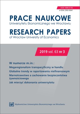Prace Naukowe Uniwersytetu Ekonomicznego we Wrocławiu, 2019, vol. 63, nr 3