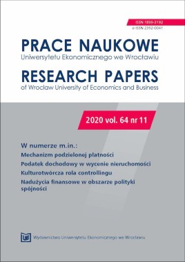Prace Naukowe Uniwersytetu Ekonomicznego we Wrocławiu, 2020, vol. 64, nr 11